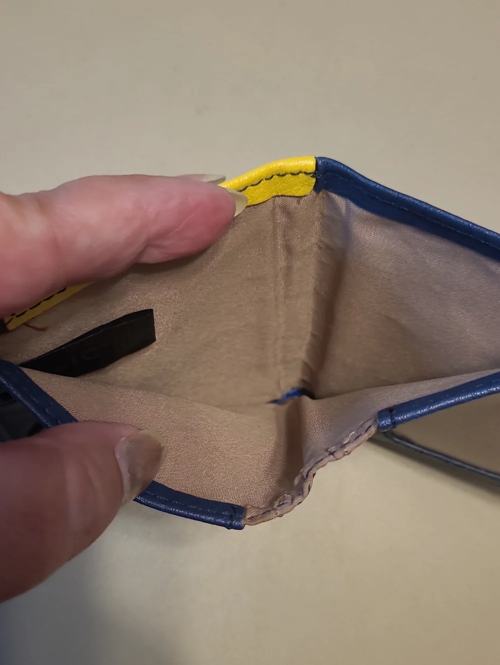 Relic Striped Card Wallet - Blue, Yellow, Grey & Purple.